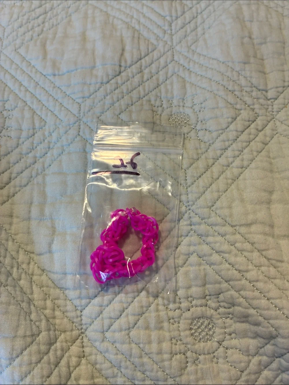 Bright Hot Pink Rubber Band Ring - Packaged